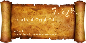 Totola Árpád névjegykártya